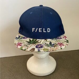 Unf*cked -W/ filed Navy Floral Brim Cap